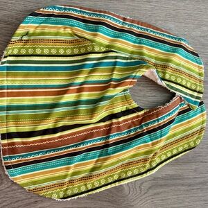 Striped Baby Bib in Green and Brown